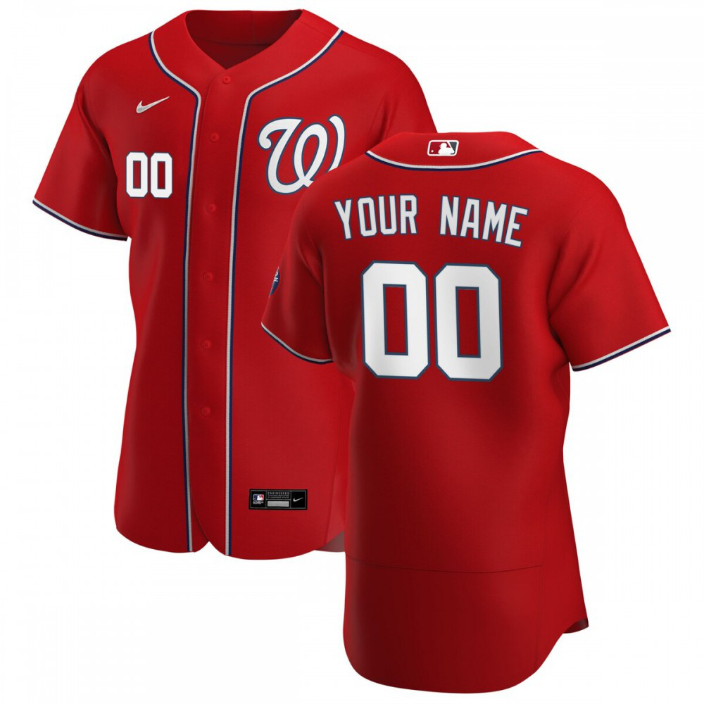 Washington Nationals Alternate Authentic Custom Patch Jersey - Scarlet-Pro Kit Vault | Brand New 26/27 Sports Jerseys